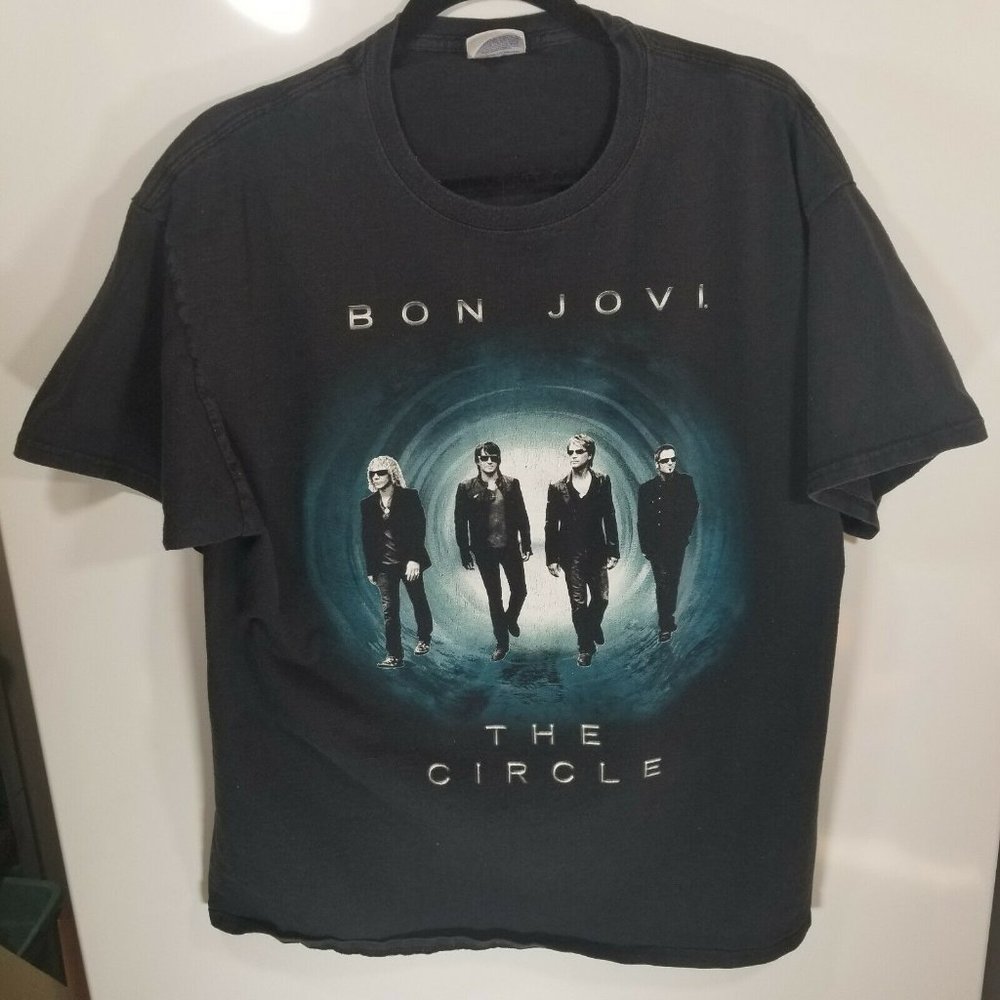 Vintage BON JOVI THE CIRCLE TOUR 2010-2011 TEE SHIRT BLACK
